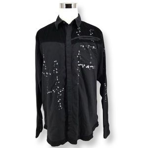 Marithe Francois Girbaud Corduroy Trim metal button 2XL Button Front